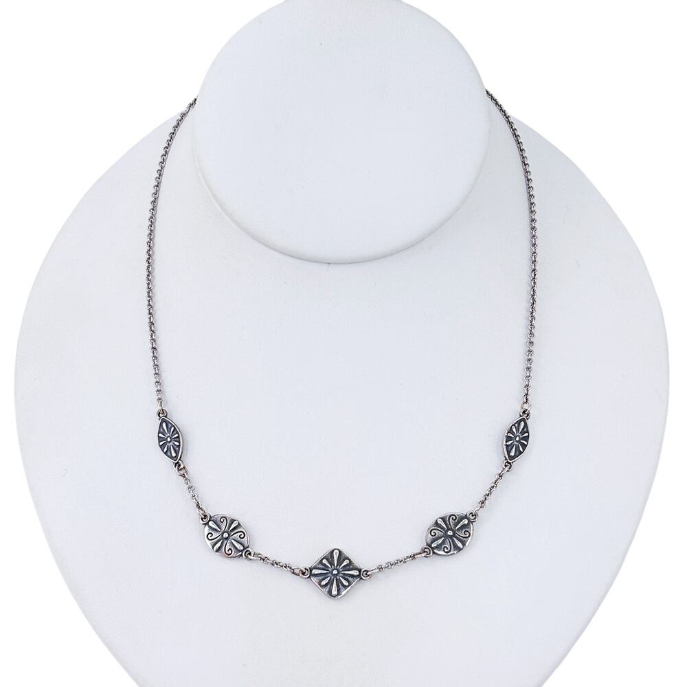 Retired James Avery Sterling Silver 925 Madeira Station Necklace 15"-16"-17"